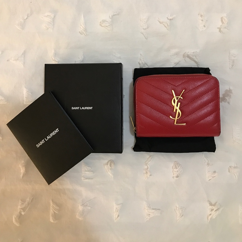 Saint Laurent Portefeuille Wallet Red/Gold